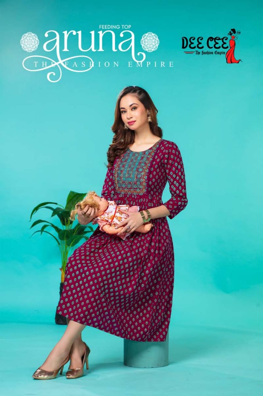 Aruna By Deecee Feeding Rayon Printed Kurtis Catalog